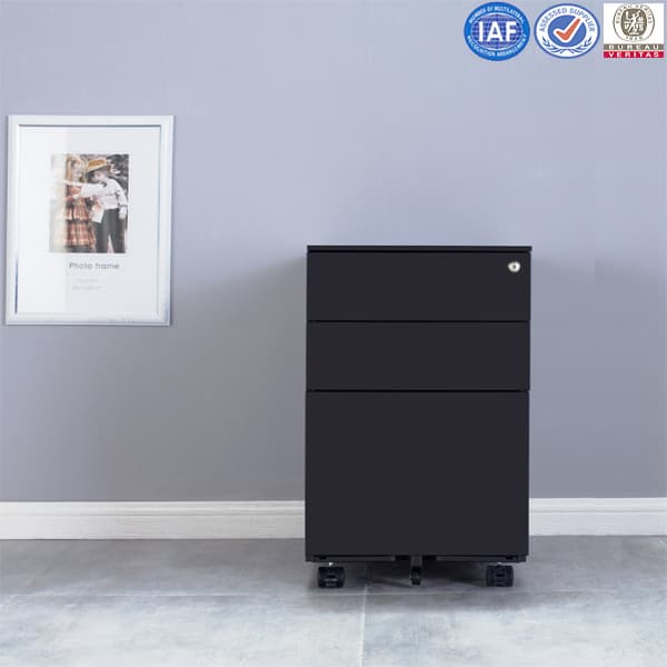 Mobile Filing Cabinet With 3 Metal Drawer
